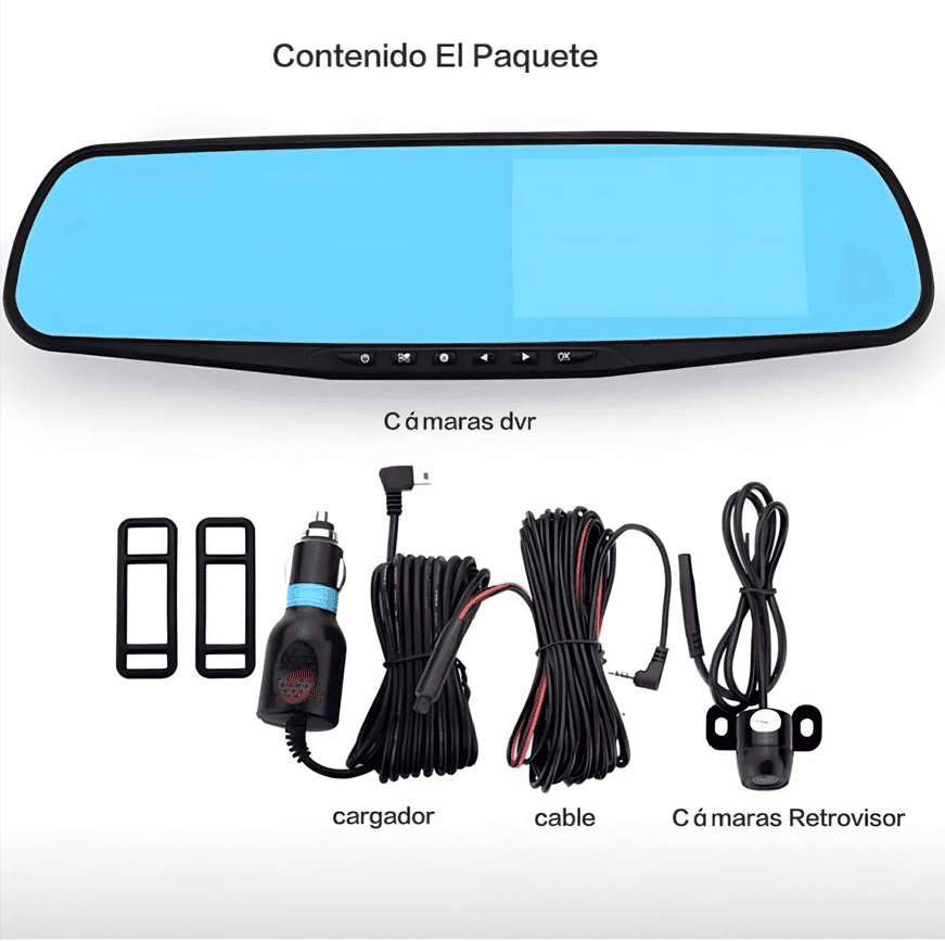 🚨40% OFF ✅SafeTrip - Camara Espejo Retrovisor con Pantalla
