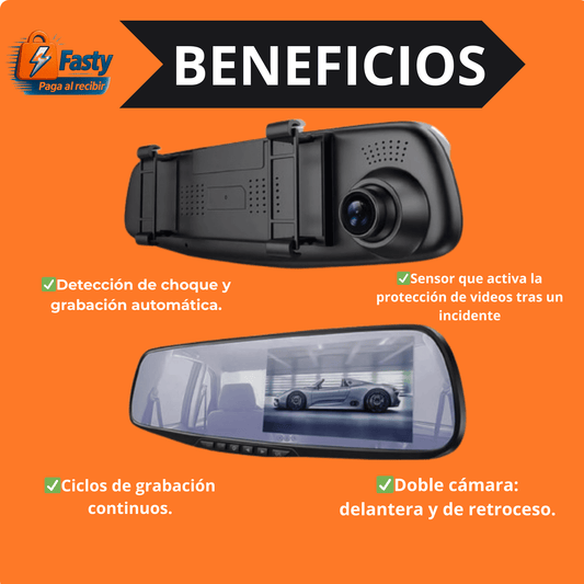 🚨40% OFF ✅SafeTrip - Camara Espejo Retrovisor con Pantalla
