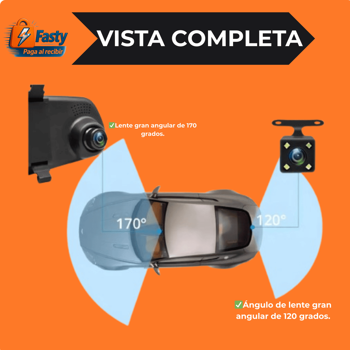 🚨40% OFF ✅SafeTrip - Camara Espejo Retrovisor con Pantalla