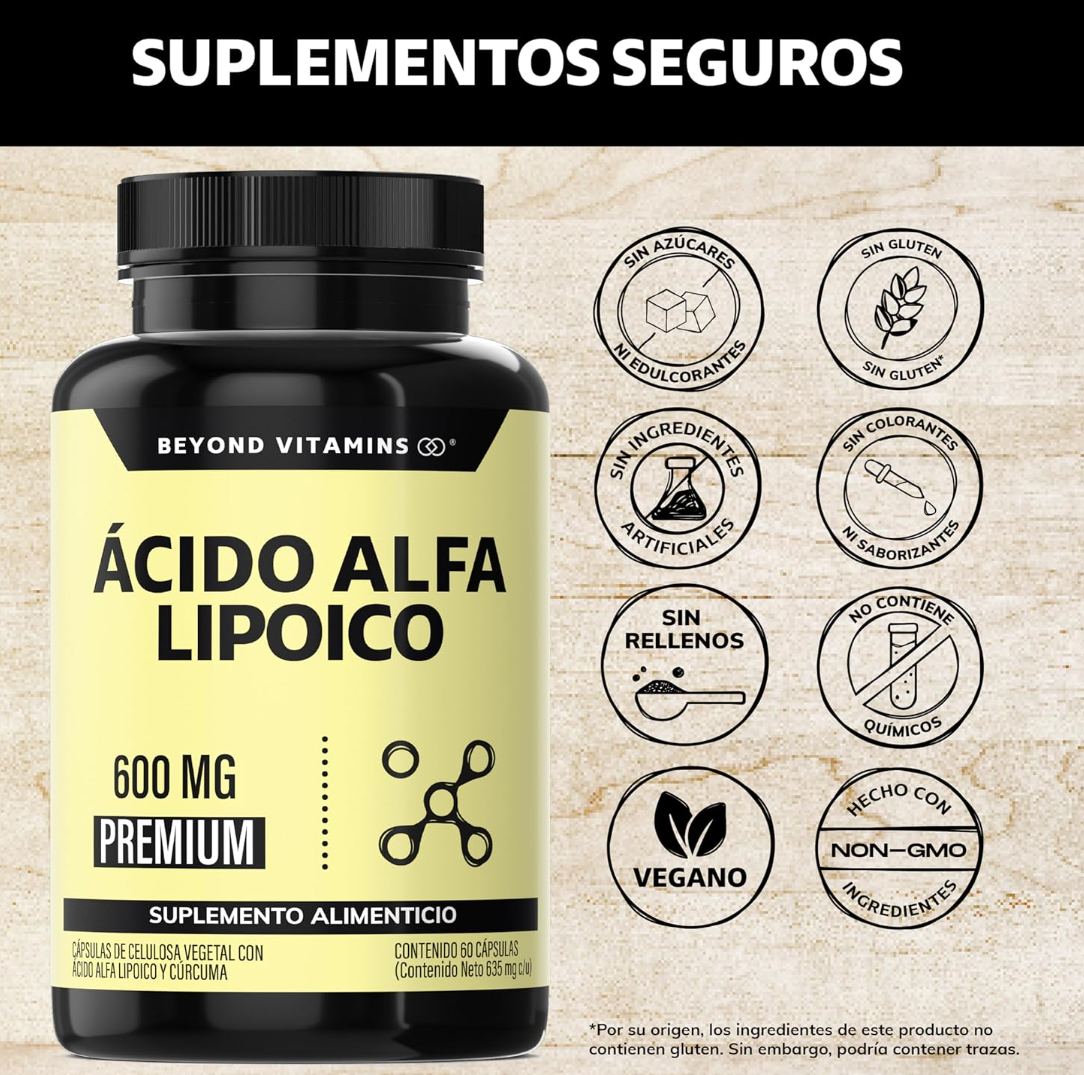 Ácido Alfa Lipoico Premium 600 mg | 60 Cápsulas