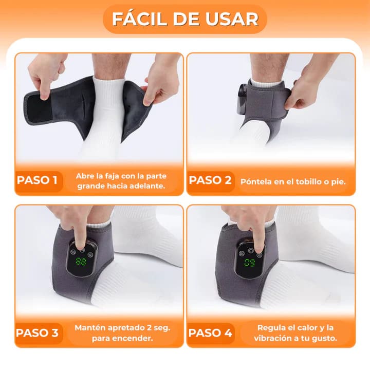 Masajeador Térmico Inalámbrico para Tobillo | Alivio Profundo con Calor y Vibración