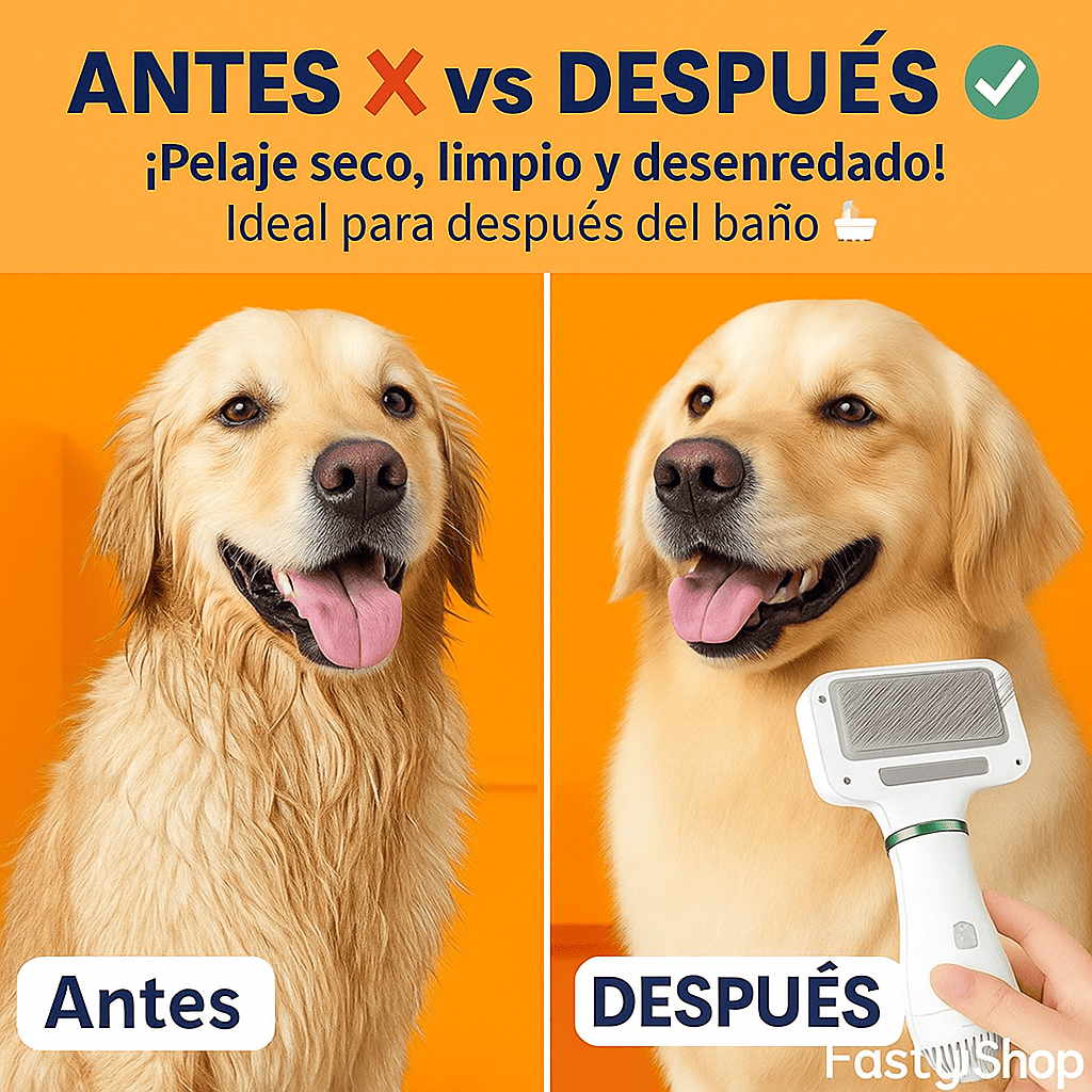 HugDry - CEPILLO SECADOR PARA MASCOTAS 2 EN 1
