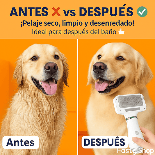 HugDry - CEPILLO SECADOR PARA MASCOTAS 2 EN 1