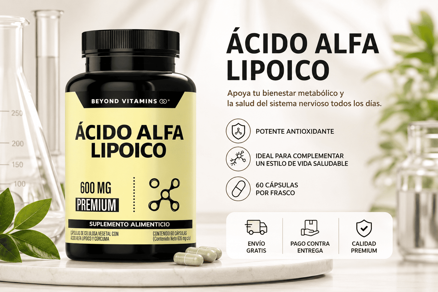 Ácido Alfa Lipoico Premium 600 mg | 60 Cápsulas