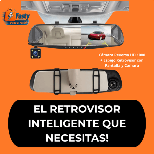 🚨40% OFF ✅SafeTrip - Camara Espejo Retrovisor con Pantalla