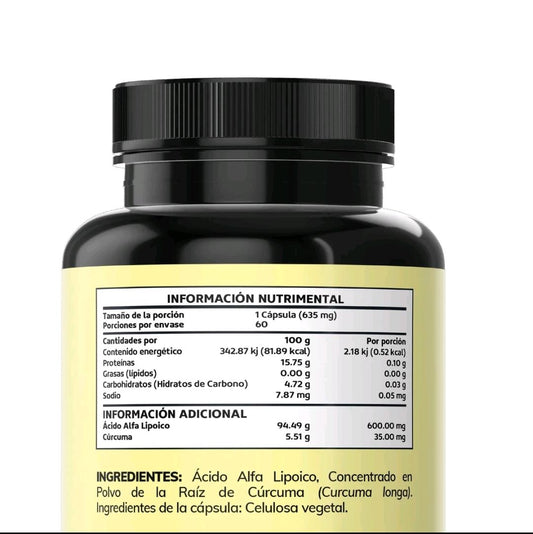 Ácido Alfa Lipoico Premium 600 mg | 60 Cápsulas